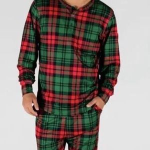 SHINESTY The Lincoln Log Love Daddy Men's Red Plaid Christmas Pajama Top, M
